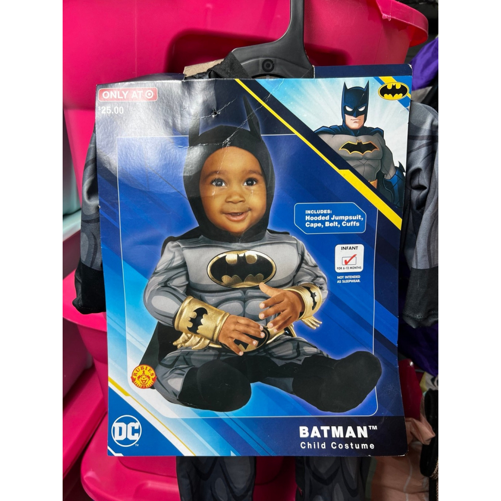 Brand New DC Comics Superhero Grey Batman Infant Costume